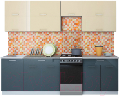 Готовая кухня Интерлиния Мила Gloss 50-26 - фото