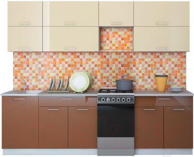 Готовая кухня Интерлиния Мила Gloss 50-26 - фото