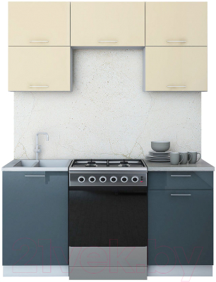 Готовая кухня Интерлиния Мила Gloss 60-16 - фото