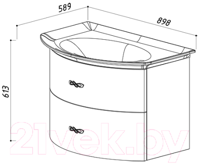 Тумба с умывальником Belux Версаль НП80-02 (белый)