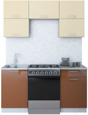 Готовая кухня Интерлиния Мила Gloss 60-16 - фото