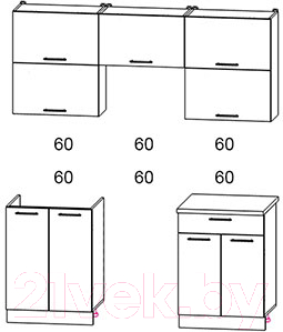 Готовая кухня Интерлиния Мила Gloss 60-18