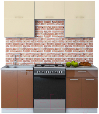 Готовая кухня Интерлиния Мила Gloss 60-18 - фото