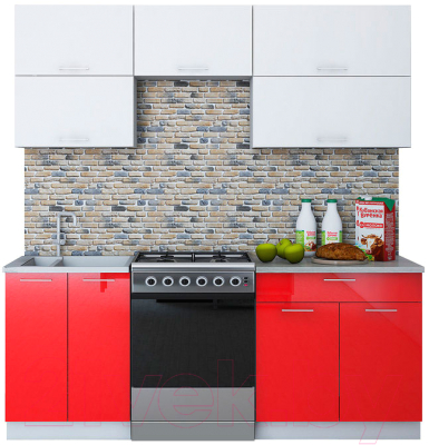 Готовая кухня Интерлиния Мила Gloss 60-20 - фото
