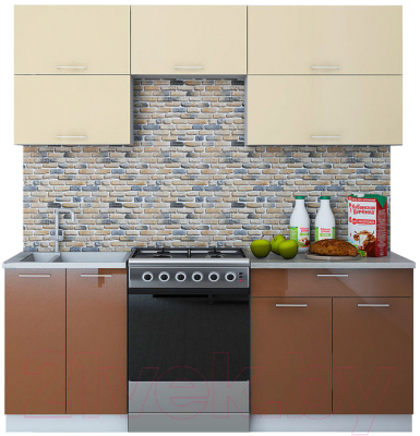 Готовая кухня Интерлиния Мила Gloss 60-20 - фото