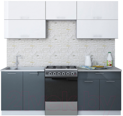 Готовая кухня Интерлиния Мила Gloss 60-22 - фото