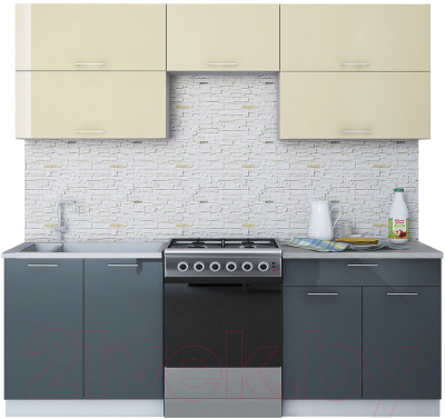 Готовая кухня Интерлиния Мила Gloss 60-22 - фото