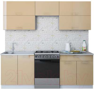 Готовая кухня Интерлиния Мила Gloss 60-22 - фото