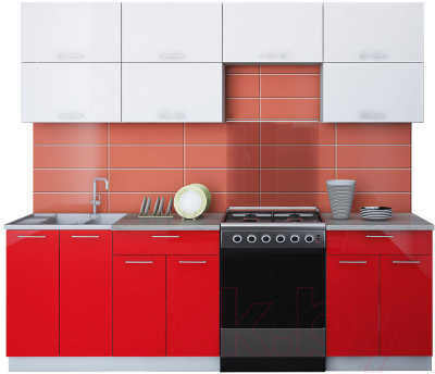 Готовая кухня Интерлиния Мила Gloss 60-24 - фото