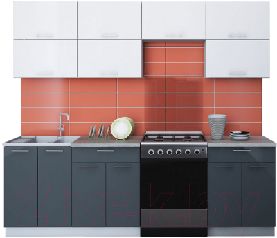 Готовая кухня Интерлиния Мила Gloss 60-24 - фото