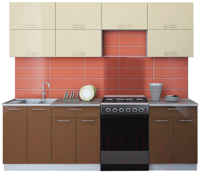 Готовая кухня Интерлиния Мила Gloss 60-24 - фото