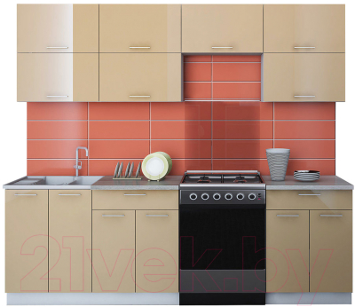 Готовая кухня Интерлиния Мила Gloss 60-24 - фото