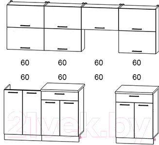 Готовая кухня Интерлиния Мила Gloss 60-24