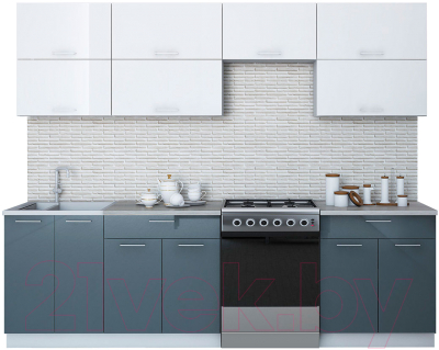 Готовая кухня Интерлиния Мила Gloss 60-26 - фото