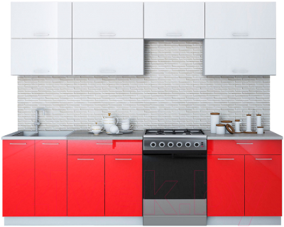 Готовая кухня Интерлиния Мила Gloss 60-26 - фото