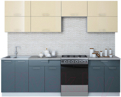 Готовая кухня Интерлиния Мила Gloss 60-26 - фото