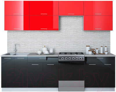 Готовая кухня Интерлиния Мила Gloss 60-26 - фото