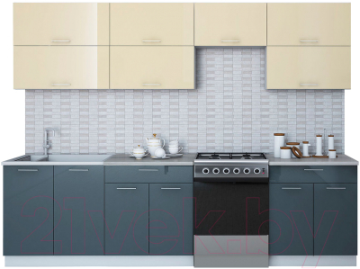 Готовая кухня Интерлиния Мила Gloss 60-28 - фото