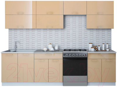 Готовая кухня Интерлиния Мила Gloss 60-28 - фото