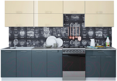 Готовая кухня Интерлиния Мила Gloss 60-30 - фото