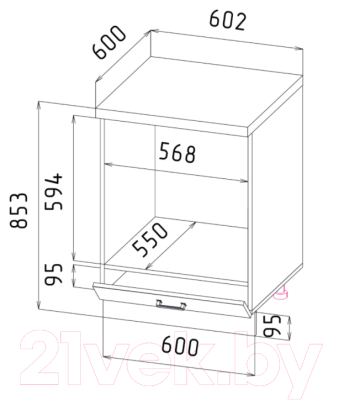 Шкаф под духовку Интерлиния Мила Gloss НШ60д