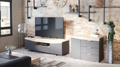 Тумба ТриЯ ТВ тип 1 (дуб сонома/графит серый)