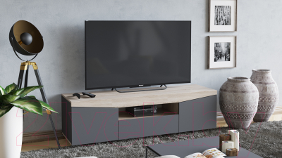 Тумба ТриЯ ТВ тип 1 (дуб сонома/графит серый)