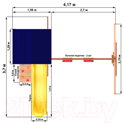 Игровой комплекс National Tree Company Красная Звезда / СГ4-Р912-тент