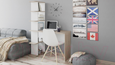 Письменный стол ТриЯ Тип 4 (дуб сонома/белый ясень)