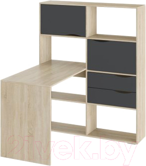 Письменный стол ТриЯ Тип 7 (дуб сонома/графит серый) - фото