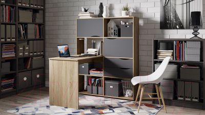 Письменный стол ТриЯ Тип 7 (дуб сонома/графит серый)