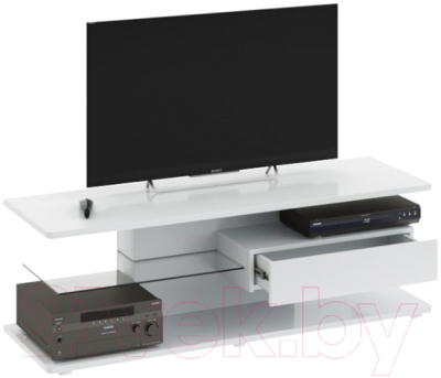 Тумба ТриЯ ТВ Diamond тип 1 (белый глянец) - фото