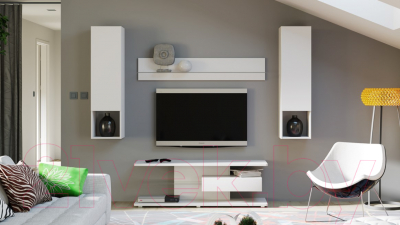 Тумба ТриЯ ТВ Diamond тип 1 (белый глянец)