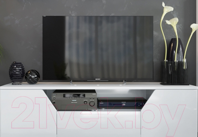 Тумба ТриЯ ТВ Diamond тип 4 (белый глянец) - фото