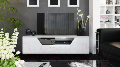 Тумба ТриЯ ТВ Diamond тип 4 (белый глянец)