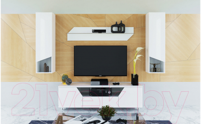 Тумба ТриЯ ТВ Diamond тип 4 (белый глянец)