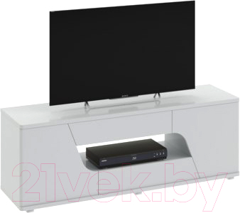 Тумба ТриЯ ТВ Diamond тип 5 (белый глянец) - фото