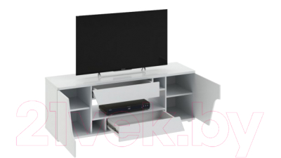 Тумба ТриЯ ТВ Diamond тип 5 (белый глянец)