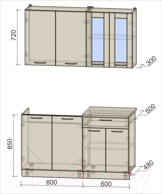Готовая кухня Интерлиния Мила 14