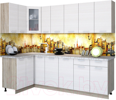 Готовая кухня Интерлиния Мила 12x25 - фото
