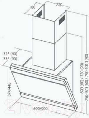 Вытяжка наклонная Akpo Kastos Glass Eco 60 WK-4