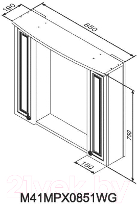 Шкаф с зеркалом для ванной RedBlu by Damixa Palace One M41MPX0851WG