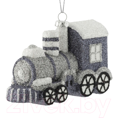 Елочная игрушка Erich Krause Decor Паровоз серебряный / 45822 - фото
