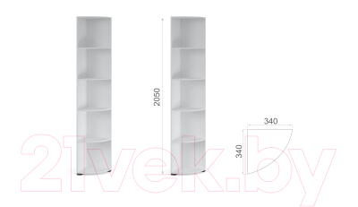 Угловое окончание для шкафа Империал Йорк 340