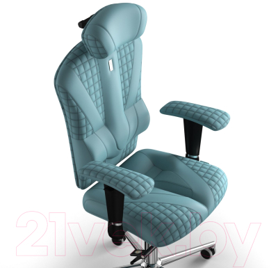 Кресло офисное Kulik System Victory Design экокожа (синий с подголовником)