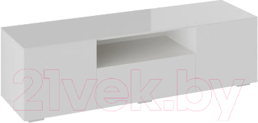 Тумба ТриЯ Glance ТВ тип 1 (белый/стекло белый глянец) - фото