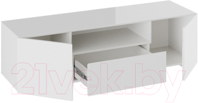 Тумба ТриЯ Glance ТВ тип 1 (белый/стекло белый глянец)