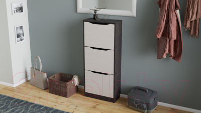 Тумба для обуви ТриЯ Тетра тип 1 (венге цаво/дуб белфорд)