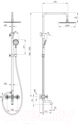 Душевая система со смесителем Deante Temisto NAC 01QT