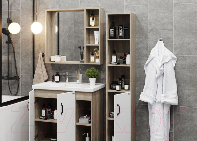 Тумба под умывальник Onika Тимбер 80.10 / 108045 (белый матовый/дуб сонома)